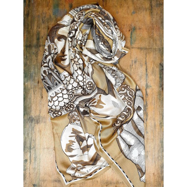 Inoui Editions šilko ir modalo skara ARCHIVES NATURAL